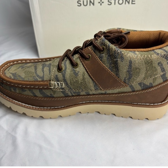 Sun + Stone Men\'s Green and Brown Patterned‎ Boots main image 8